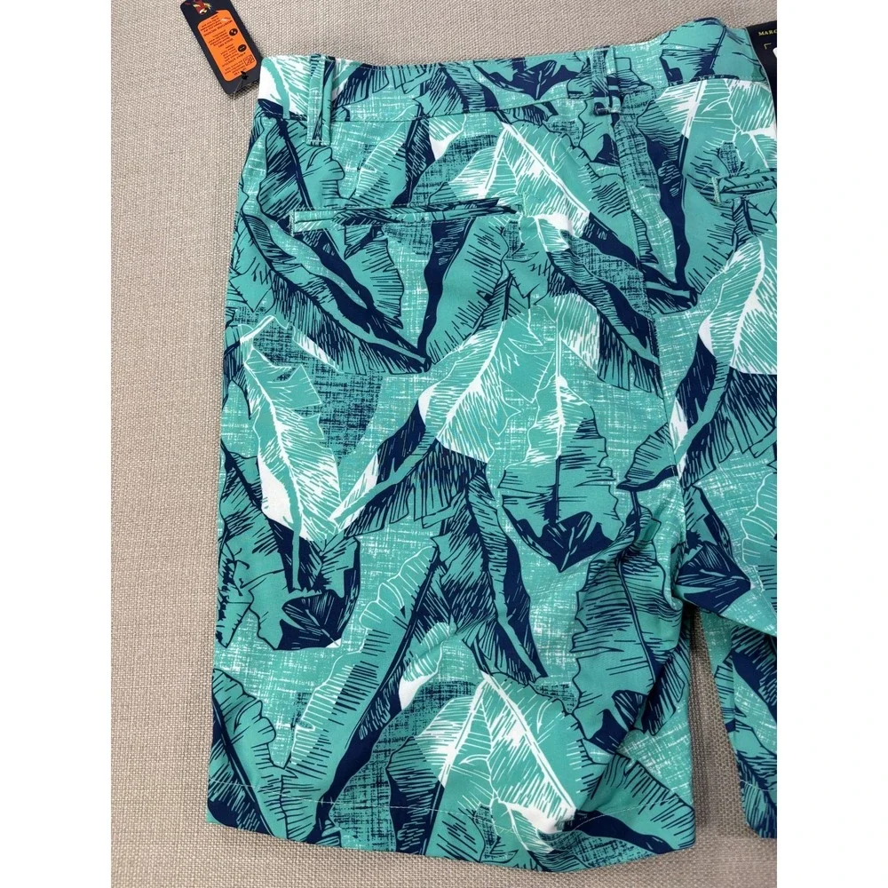 Margaritaville NWT Men's Turquoise Quick Dry Tropical Swim Shorts UPF 30+ Sz 34